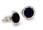 Wholesale Jewelry - Silver (S) Cuff Links (CL) (CL4933 BLACK S)